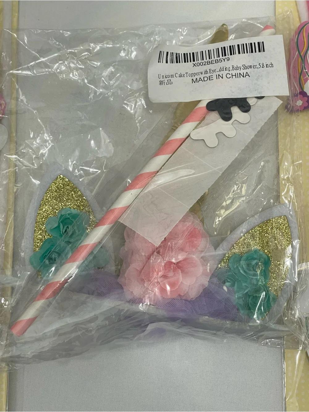 Unicorn Cake Topper Unicorn Rainbow Straws & Unicorn Cookie Cutters